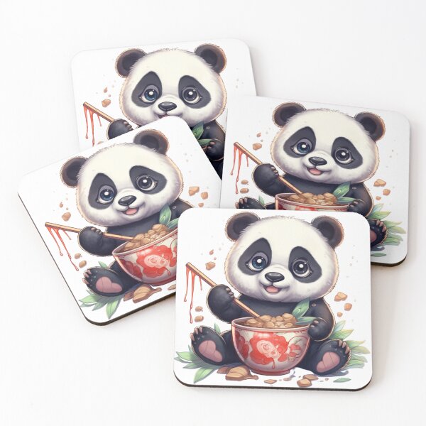 Item preview, Kawaii panda bear eating designed and sold by DigitalPixelize.