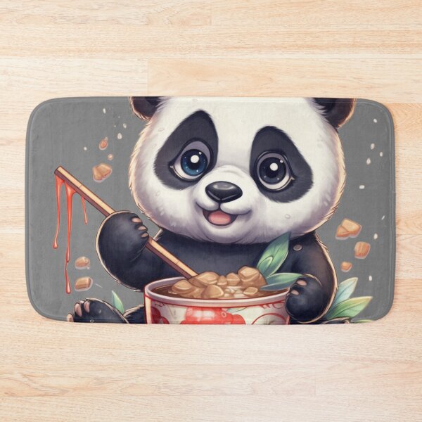 Item preview, Kawaii panda bear eating designed and sold by DigitalPixelize.