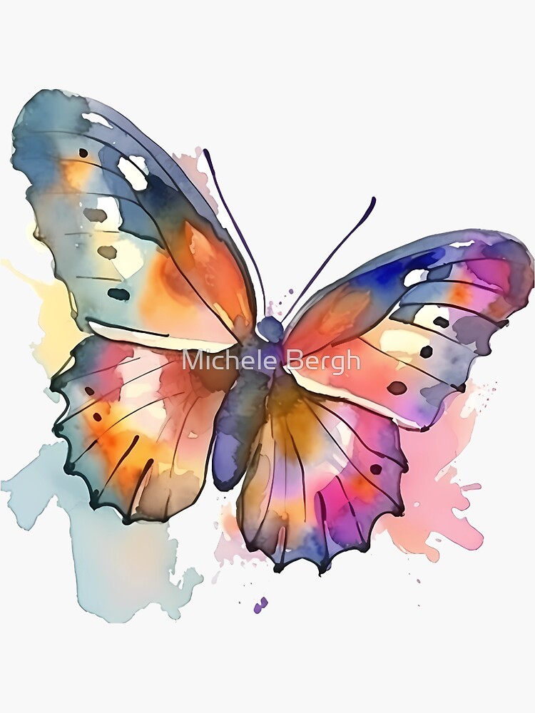 Watercolor Butterfly Sticker