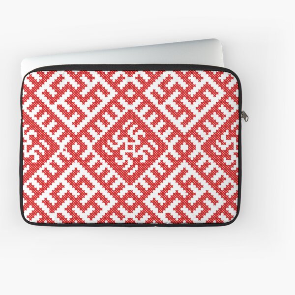 Slavic symbol of the sun. Ukrainian, Belarusian and Slavic ornament Laptop Sleeve