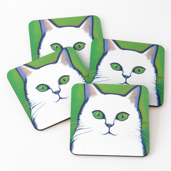 Item preview, White Cat Painting designed and sold by ArtsyAmp.