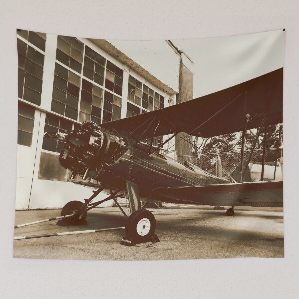 Item preview, Coffee Tan Brown Sepia Tone Modern Industrial Air Plane Museum Vintage Propeller Plane Digital Photograph designed and sold by ARTbyABACCUS.