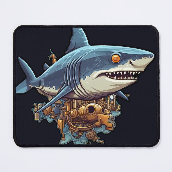 Item preview, Futuristic Steampunk Ai Cyborg- Shark Robot designed and sold by NapNapSleeper.