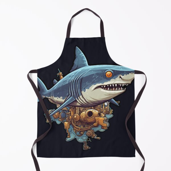 Item preview, Futuristic Steampunk Ai Cyborg- Shark Robot designed and sold by NapNapSleeper.