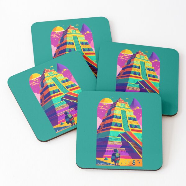 Item preview, Mayan pyramid with retro colors designed and sold by Mayans-art.