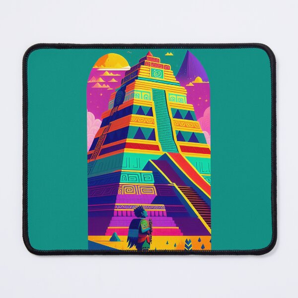Item preview, Mayan pyramid with retro colors designed and sold by Mayans-art.