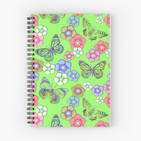 Item preview, Butterfly and Flower pattern Green  designed and sold by Pear Tree Studio.