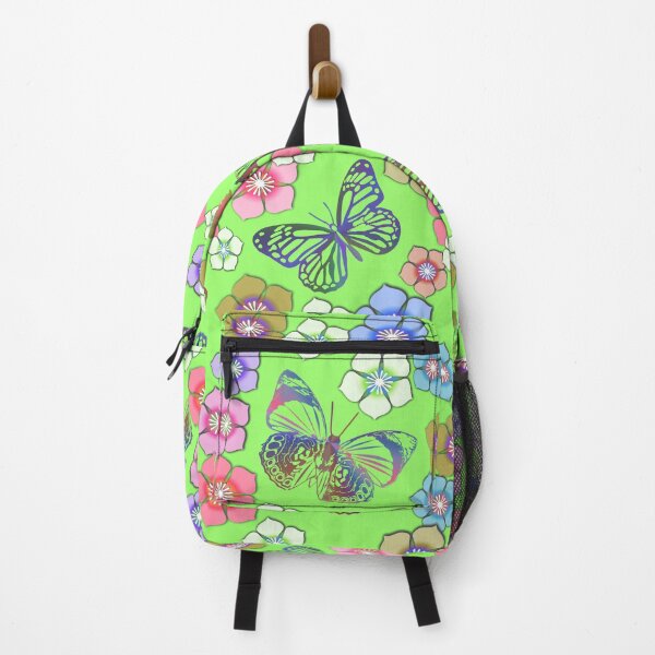 Item preview, Butterfly and Flower pattern Green  designed and sold by Pear Tree Studio.