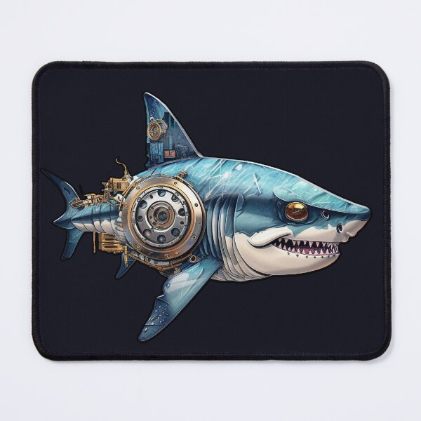 Item preview, Futuristic Steampunk Ai Cyborg- Shark Robot designed and sold by NapNapSleeper.