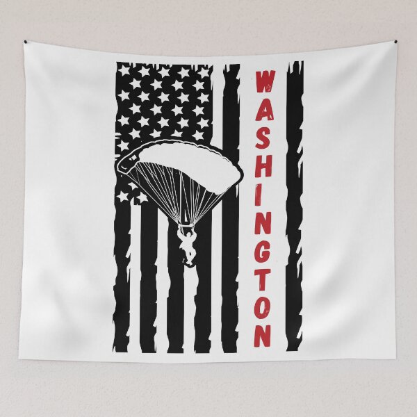 Item preview, Skydiving in Washington - Vintage Paragliding Parachuting Logo designed and sold by Vintage-TM.