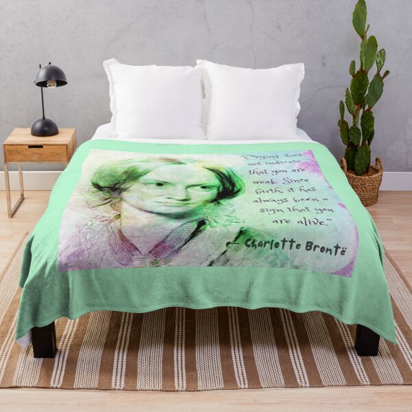Item preview, Charlotte Brontë portrait and quote: Crying does not indicate that you are weak.... designed and sold by artbleed.