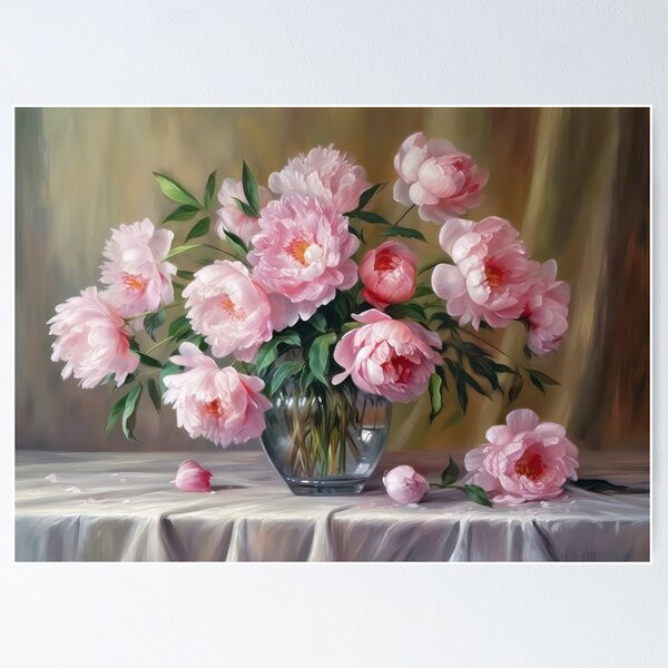 Aperçu de l'œuvre Bouquet de pivoine créée et vendue par Rosaliartbook.