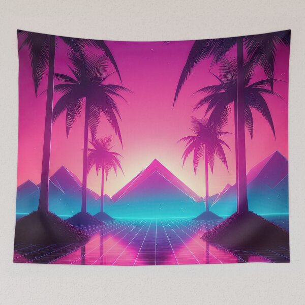Item preview, Palm Tree Serenade: Synthwave Dreams in the Sunset Glow designed and sold by Mullet Monkey.