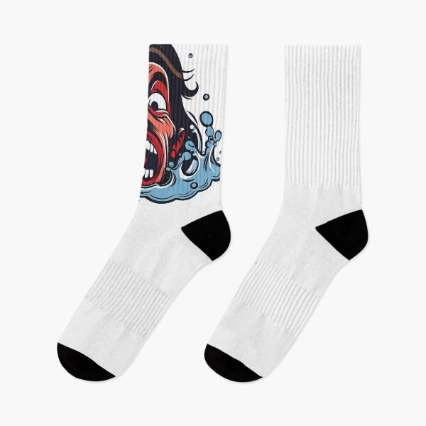 Item preview, The Drowning Man Cartoon Face - A Symbol of Vulnerability and Resilience designed and sold by TheBlackPixelCo.