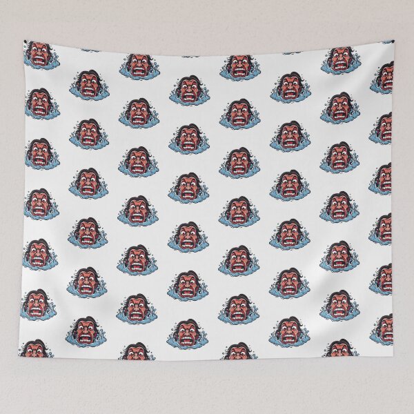 Item preview, The Drowning Man Cartoon Face - A Symbol of Vulnerability and Resilience designed and sold by TheBlackPixelCo.