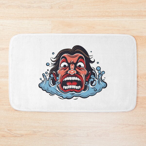 Item preview, The Drowning Man Cartoon Face - A Symbol of Vulnerability and Resilience designed and sold by TheBlackPixelCo.