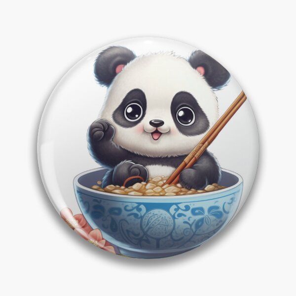 Item preview, Kawaii baby panda bear eating designed and sold by DigitalPixelize.