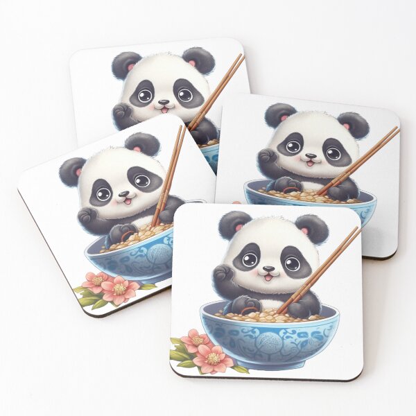 Item preview, Kawaii baby panda bear eating designed and sold by DigitalPixelize.
