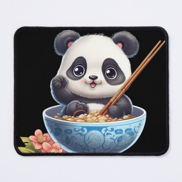 Item preview, Kawaii baby panda bear eating designed and sold by DigitalPixelize.