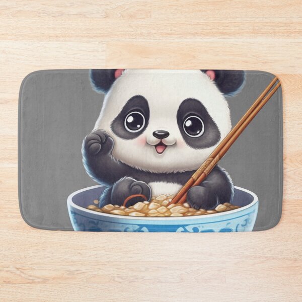 Item preview, Kawaii baby panda bear eating designed and sold by DigitalPixelize.