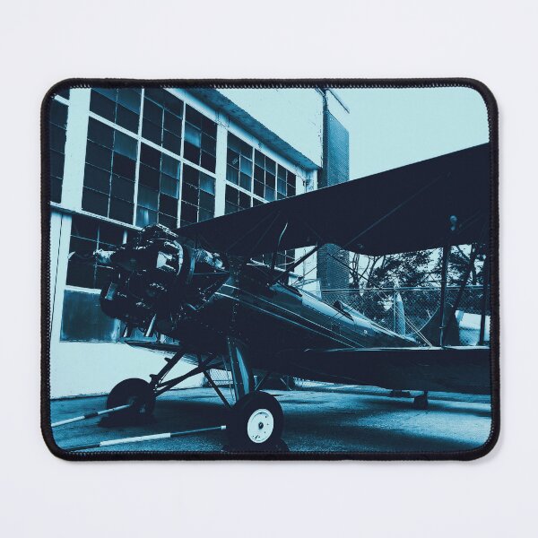 Item preview, Indigo Navy Blue Cyanotype Modern Industrial Air Plane Museum Vintage Propeller Plane Digital Photograph designed and sold by ARTbyABACCUS.