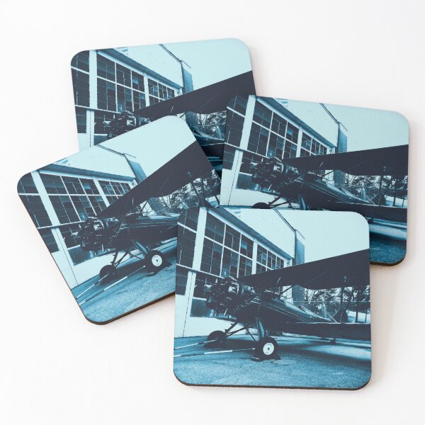Item preview, Indigo Navy Blue Cyanotype Modern Industrial Air Plane Museum Vintage Propeller Plane Digital Photograph designed and sold by ARTbyABACCUS.