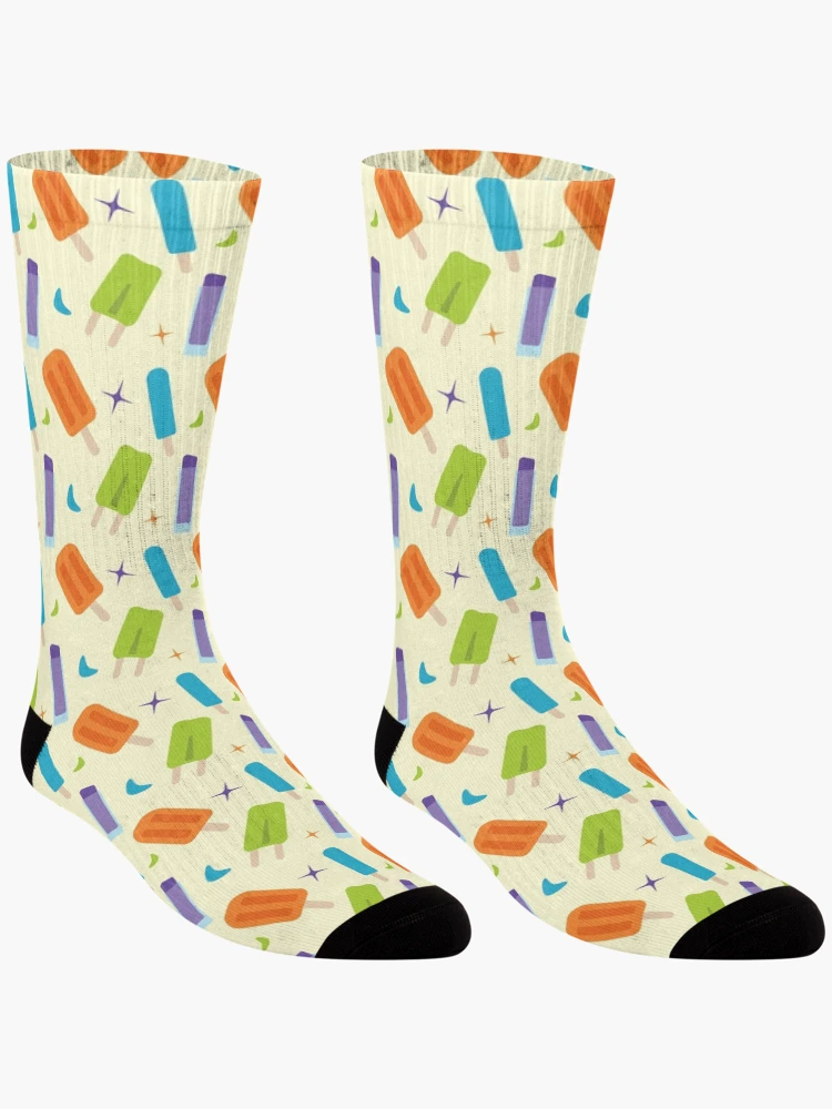 Thumbnail 3 of 5, Socks, Bright Popsicles Pattern designed and sold by LeftNWrite.