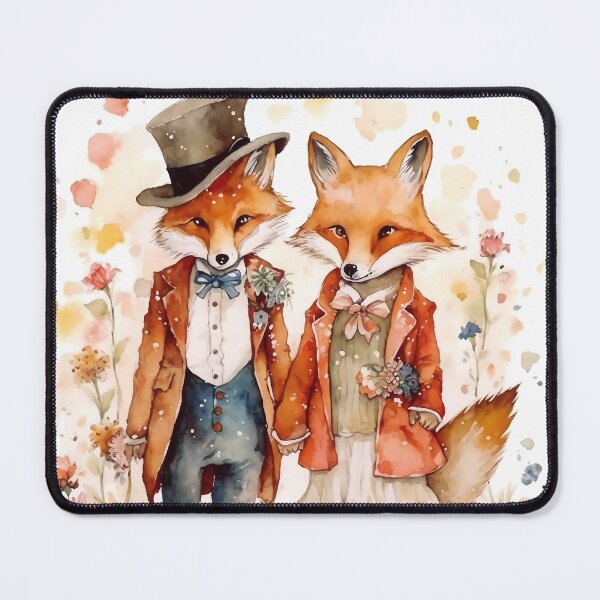 Artikelvorschau, Mr and Mrs Fox : Watercolour Magical Forest Creatures Series entworfen und verkauft von MTJ-Mushrooms.