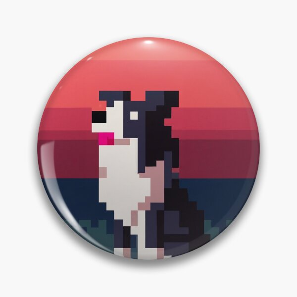 Item preview, Border Collie dog sunset Pixel Art (gaming style) designed and sold by antipc.