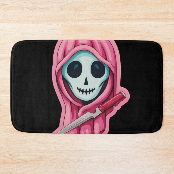 Item preview, Kawaii Cute Pink Ghost Face With a Knife designed and sold by NapNapSleeper.