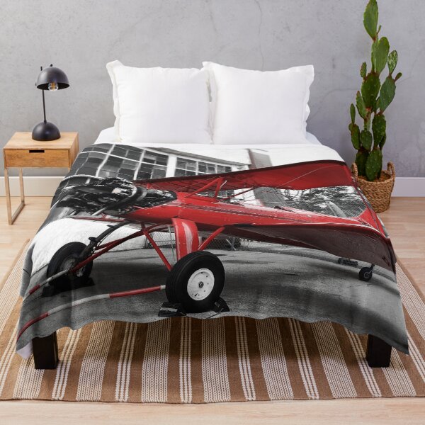 Item preview, Black White and Red Modern Industrial Air Plane Museum Vintage Propeller Plane Digital Photograph designed and sold by ARTbyABACCUS.