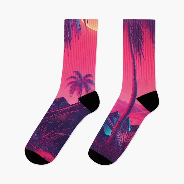 Item preview, Sunset Melodies: Synthwave Serenade among the Palm Trees designed and sold by Mullet Monkey.