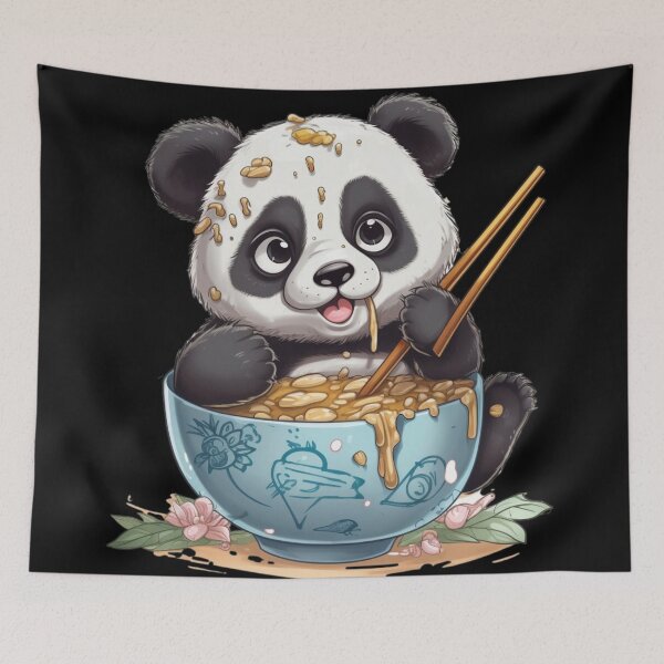 Item preview,  panda bear baby naughty loving kawaii eating designed and sold by DigitalPixelize.