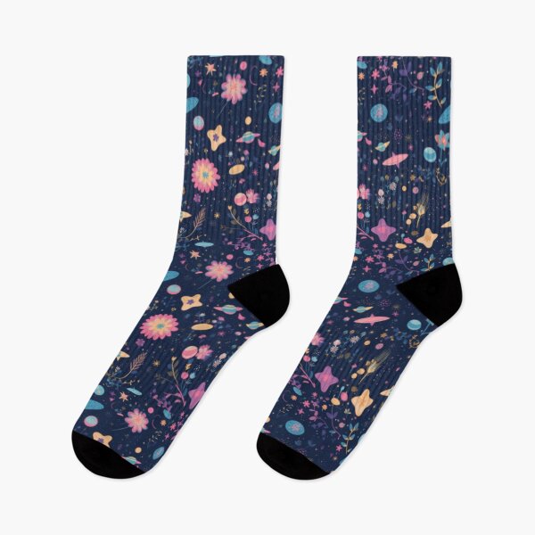 Item preview, Space and Floral Fusion: Explore a Captivating Pattern of Celestial Elements and Blooming Flowers designed and sold by centaurydesigns.
