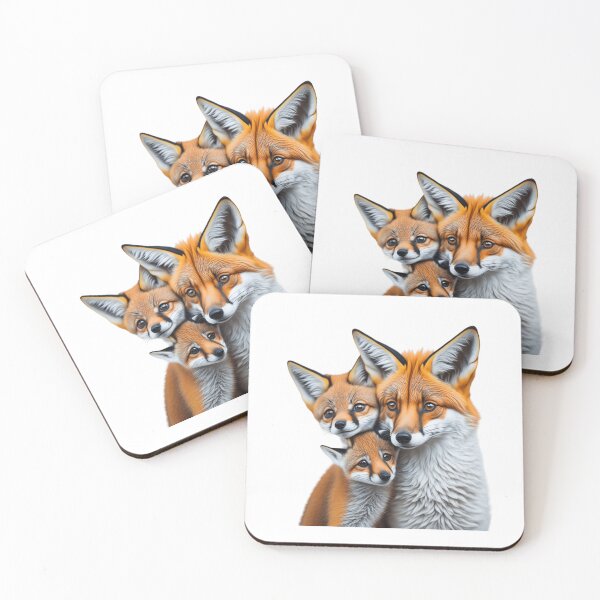 Item preview, Cute Baby and Mommy Fox - Adorable Realistic Photo of Mommy Fox with Babies designed and sold by TGAL2.