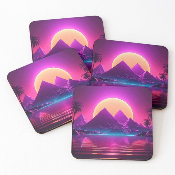 Item preview, Retro Utopia: Synthwave Bliss in the Cyber Oasis designed and sold by Mullet Monkey.