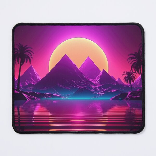 Item preview, Retro Utopia: Synthwave Bliss in the Cyber Oasis designed and sold by Mullet Monkey.