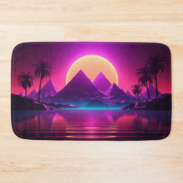 Item preview, Retro Utopia: Synthwave Bliss in the Cyber Oasis designed and sold by Mullet Monkey.