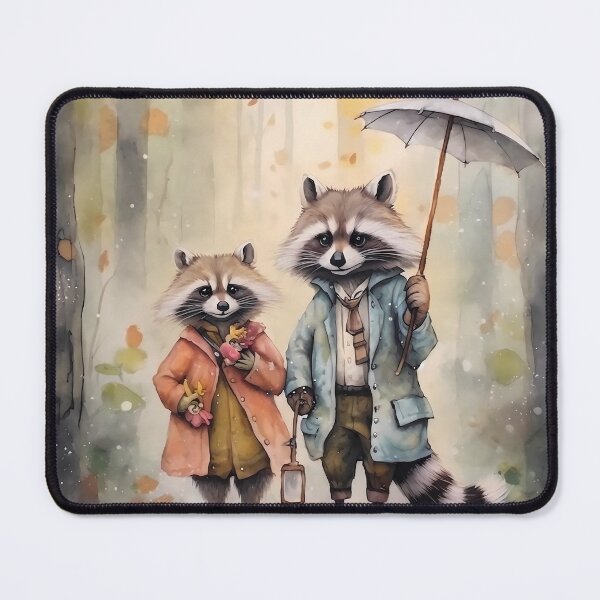 Artikelvorschau, Daddy and Daughter Badger : Watercolour Magical Forest Creatures Series entworfen und verkauft von MTJ-Mushrooms.