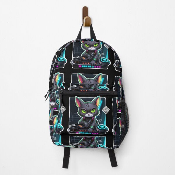 Item preview, Cool Starship DJ Space Cat (Black; Art Graphic With Musical QR Code) designed and sold by mj-darling-arts.