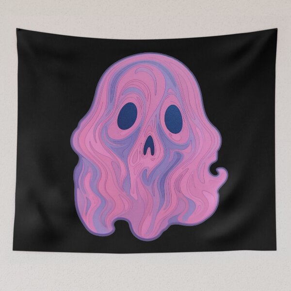 Item preview, Cara de fantasma rosa aterrador Kawaii designed and sold by NapNapSleeper.
