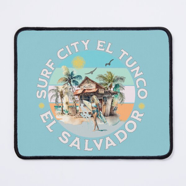 Item preview, Surfer Woman in Surf City, El Tunco, El Salvador- Retro Style Sunset designed and sold by PatriciaReyes.