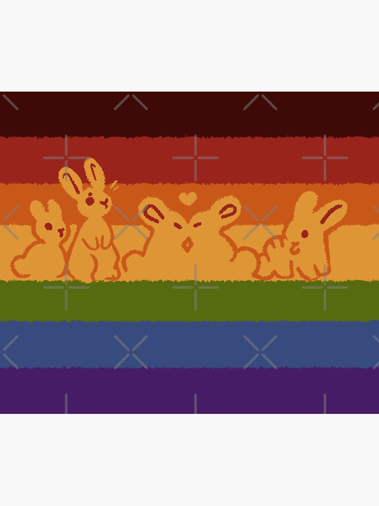 Gay Pride Flag With Bunnies Sticker For Sale By Starsleeps Redbubble