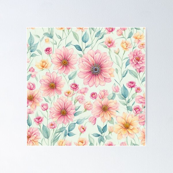 Item preview, Flora rosa estética sobre fondo pastel designed and sold by PeacockThrone25.