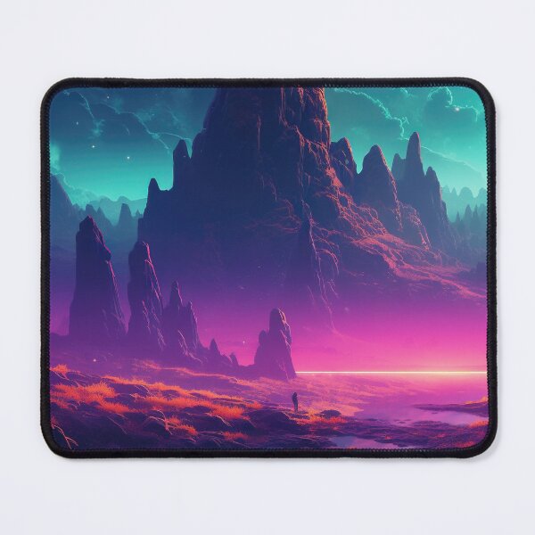 Item preview, Nocturnal Peaks: Mountain Majesty in the Synthwave Universe designed and sold by Mullet Monkey.