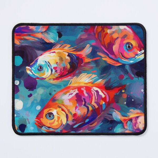 Item preview, Vibrant Watercolor Fish Pattern: Colorful Art for Print designed and sold by GiveMeMood.