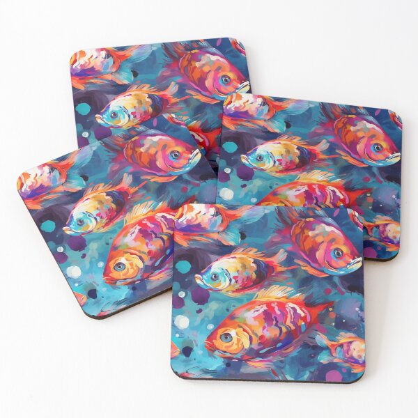 Item preview, Vibrant Watercolor Fish Pattern: Colorful Art for Print designed and sold by GiveMeMood.