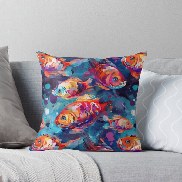 Item preview, Vibrant Watercolor Fish Pattern: Colorful Art for Print designed and sold by GiveMeMood.