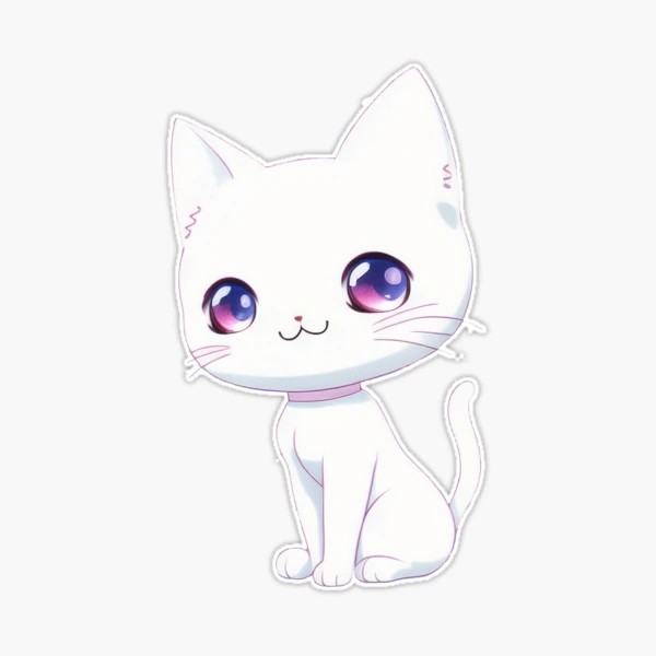 cute kawaii cat  Sticker for Sale by Harmonysens