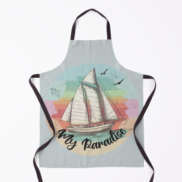 Item preview, My Paradise - Living on a Boat- Retro Style Sunset designed and sold by PatriciaReyes.